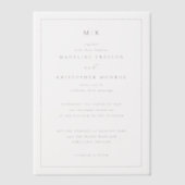 Elegant Black Minimalist Wedding Invitation ベラム紙招待状 (正面)