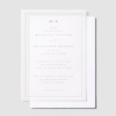 Elegant Black Minimalist Wedding Invitation ベラム紙招待状 (オフセット)