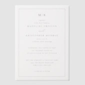 Elegant Black Minimalist Wedding Invitation ベラム紙招待状 (正面)