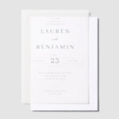 Elegant Black Minimalist Wedding Invitation ベラム紙招待状 (オフセット)