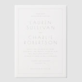 Elegant Black Minimalist Wedding Invitation ベラム紙招待状 (正面)