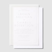 Elegant Black Minimalist Wedding Invitation ベラム紙招待状 (オフセット)