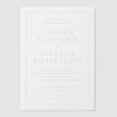 Elegant Black Minimalist Wedding Invitation ベラム紙招待状 (正面)