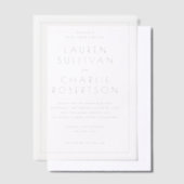 Elegant Black Minimalist Wedding Invitation ベラム紙招待状 (オフセット)