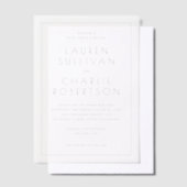Elegant Black Minimalist Wedding Invitation ベラム紙招待状 (オフセット)