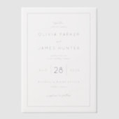 Elegant Black Minimalist Wedding Invitation ベラム紙招待状 (正面)