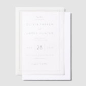 Elegant Black Minimalist Wedding Invitation ベラム紙招待状 (オフセット)