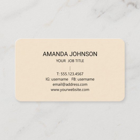 Elegant Black Monogram Initial Script Champagne 名刺 (裏面)