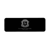 Elegant Black Monogram Wedding Crest Cigar Band  ラベル (正面)