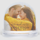 Elegant Black Mr and Mrs Monogram Photo Wedding (裏面)