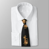 Elegant Black Neck Tie with Arjuna Image ネクタイ (タイ)