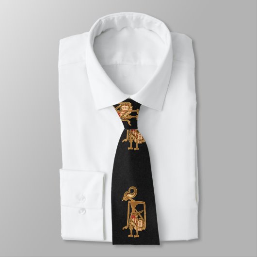Elegant Black Neck Tie with Arjuna Image ネクタイ (タイ)