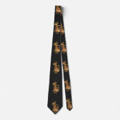 Elegant Black Neck Tie with Arjuna Image ネクタイ (正面)