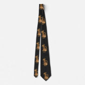 Elegant Black Neck Tie with Arjuna Image ネクタイ (裏面)