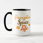 Elegant black &orang pumpkin Spice Life  Mug マグカップ (左)