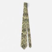 Elegant Black Paisley On Yellow Background Tie ネクタイ (正面)