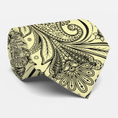 Elegant Black Paisley On Yellow Background Tie ネクタイ (ロール)