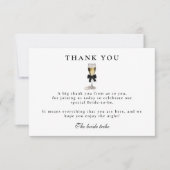 Elegant Black Pearl Champagne Bridal Shower サンキューカード (正面)