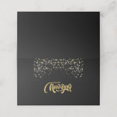 Elegant Black Personalized Folded Place Card プレイスカード (外部開封)