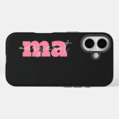 Elegant Black pink monogram initial script name Case-Mate iPhoneケース (裏面 (横))