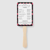 Elegant Black & Pink Strawberry Wedding ハンドファン (裏面)