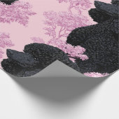 Elegant Black Poodle Botanical Wrapping Paper ラッピングペーパー (角)