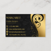 Elegant Black Professional Business Card 名刺 (裏面)