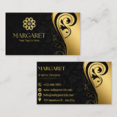 Elegant Black Professional Business Card 名刺 (正面/裏面)