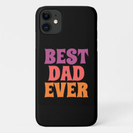Elegant black &purple retro best dad ever iPhone 11 ケース