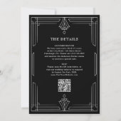 Elegant Black | QRコードオールインワン ウェディング 招待状 (裏面)