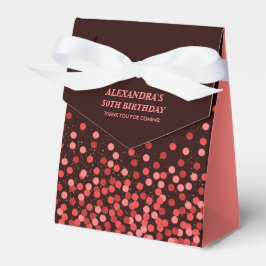 Elegant Black Red Confetti Thank You  フェイバーボックス