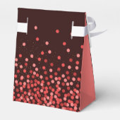 Elegant Black Red Confetti Thank You  フェイバーボックス (裏面サイド)