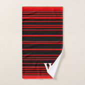 Elegant black &red stripes Pattern  monogram バスタオルセット (ハンドタオル)