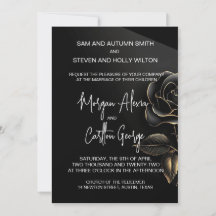 Elegant Black Rose with Gold Accents Wedding