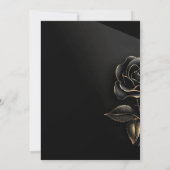 Elegant Black Rose with Gold Accents Wedding 招待状 (裏面)