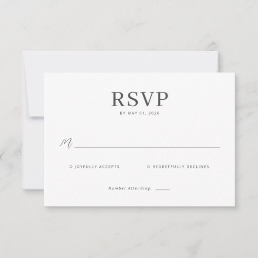 Elegant Black RSVP Card (正面)