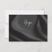 Elegant black satin rsvp with meal choices (裏面)