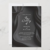 Elegant black Satin wedding invitation 招待状 (正面)
