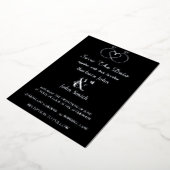 Elegant Black Save The Date Foil Invitation 箔招待状 (回転した状態)