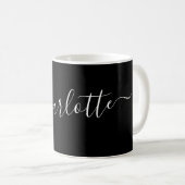 Elegant Black Script Modern Name Personalized コーヒーマグカップ (正面右)