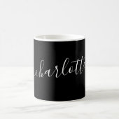 Elegant Black Script Modern Name Personalized コーヒーマグカップ (中央)