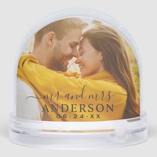 Elegant Black Script Mr and Mrs Photo (裏面)