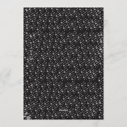 Elegant Black Script Silver Birthday Invitation 招待状 (裏面)