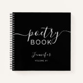 Elegant Black Script Your Name Poetry ノートブック (正面)