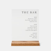 Elegant Black Serif Bar Menu Sign アクリルサイン (正面)