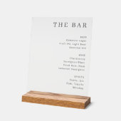 Elegant Black Serif Bar Menu Sign アクリルサイン (傾斜)