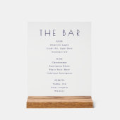 Elegant Black Serif Bar Menu Sign アクリルサイン (正面)