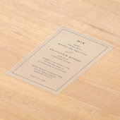 Elegant Black Serif Wedding Invitation アクリル招待状 (レイダウン)