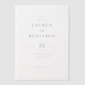Elegant Black Serif Wedding Invitation ベラム紙招待状 (正面)