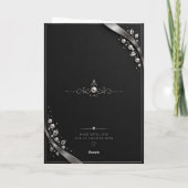 Elegant Black & Silver Birthday Card for Mom カード (裏面)